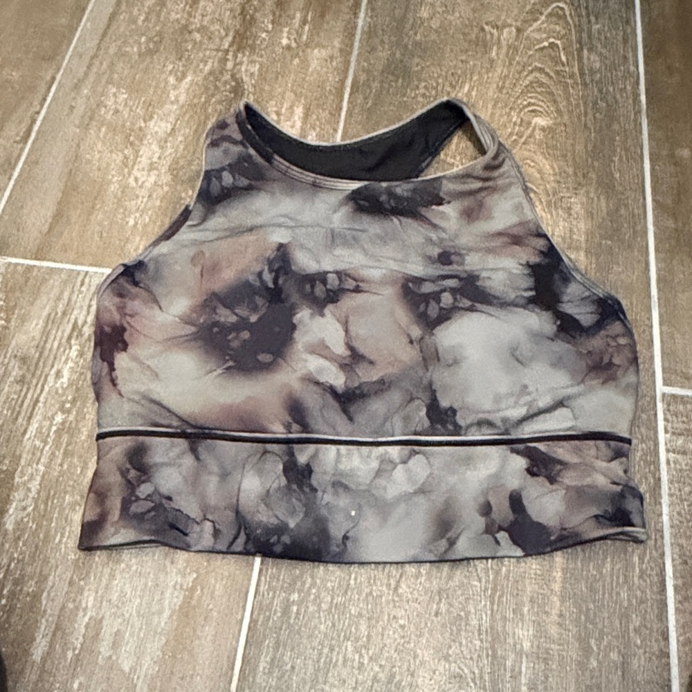 CALIA by Carrie Underwood Gray and Black Sports Bra Racerback Design